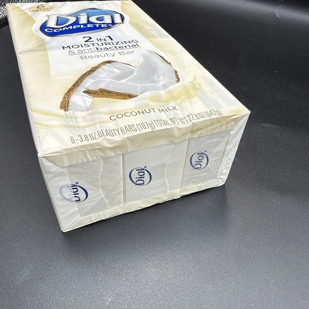 6 Dial Coconut Milk Soap Bars 2 in 1 Moisturizing & Antibacterial 3.8 oz